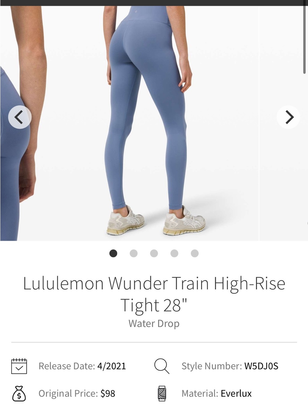 Lululemon Wunder Train High-Rise Tights in Water Drop